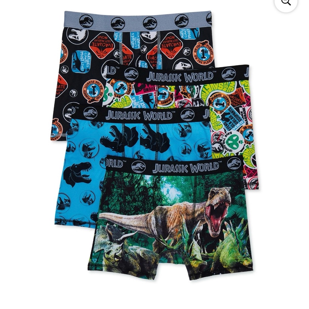 Jurassic World Boys Boxer Brief Underwear, 4-Pack, Sizes 10